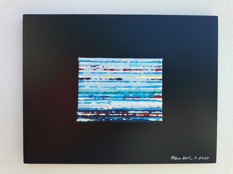 Coloured lines 16 2020 17x22 Acryl-Lack LW